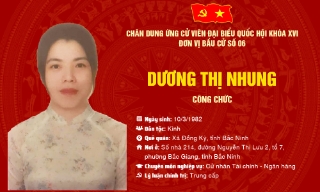 Chương trình hành động của bà Dương Thị Nhung, ứng cử viên đại biểu Quốc hội khóa XVI, đơn vị bầu cử số 6, tỉnh Bắc Ninh